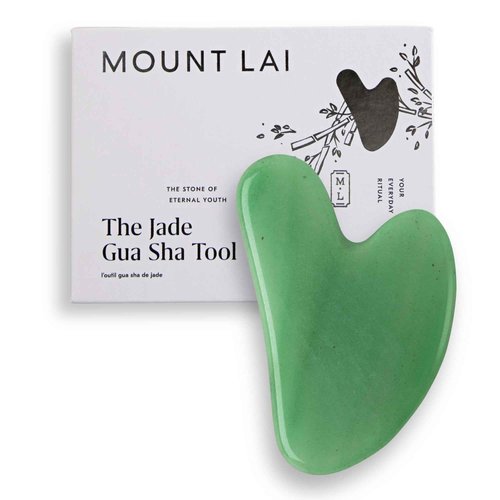 Mount Lai Jade Gua Sha Facial Tool – The Stone of Eternal Youth – 100% Genuine Jade Stone Face Sculpting Tool for Lymphatic Drainage, Puffiness Reduction & Timeless Radiance