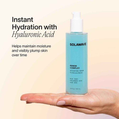 Solawave Renew Complex Red Light Therapy Activation Serum for Face & Neck | Pairs with LED Facial Wand Device | Hydrates & Plumps the Skin | Blue Tansy, Aloe Vera, Hyaluronic Acid (1 Oz)