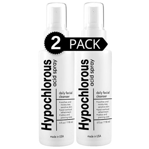 BodyJ4You Hypochlorous Acid Spray for Face Cleaner - HOCL Facial Toner Acne Sensitive Skin - HOCL Molecule Spray Topical Skin Redness Relief Breakouts - Piercing Aftercare Fine Mist - Pack of 2
