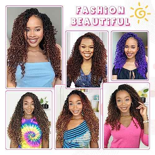 Fulcrum Goddess Locs Crochet Hair 18 Inch, 8 Packs New Faux Locs Crochet Hair for Black Women, Crochet locs with Curly Ends (18Inch (Pack of 8), 1B/30/27#)