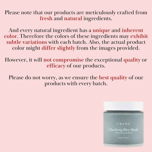 URANG Clarifying Blue Face Mask 3.55 oz | Wash-Off, Clarifying & Exfoliating Blue Clay Face Mask With Jojoba Beads | Reduce Acne, Blackheads & Tighten Pores | Safe For All Skin Types Dry & Sensitive