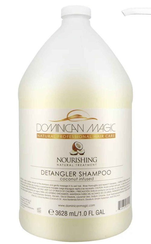 DOMINICAN MAGIC Detangler Shampoo – Coconut Infused (1 Gallon) | Hydrating & Smoothing Shampoo for Dry, Frizzy & Curly Hair | Deep Nourishment & Tangle-Free Finish