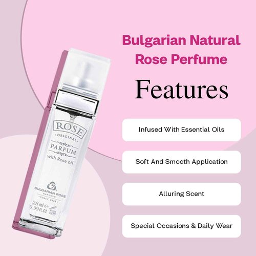 Rose Bulgarian Perfume - Natural Original Parfum - Aromatic Fragrance - Long Lasting Freshness - Paraben Free - Unisex Perfume - Perfect for Everyone - 28ml