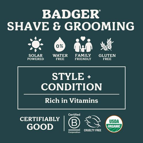Badger Beard Grooming Kit, Organic Beard Oil Bottle + Organic Beard Balm Tin, Subtle Masculine Scent, Organic Mens Beard Care for Healthy Beard Growth, 2-Pack