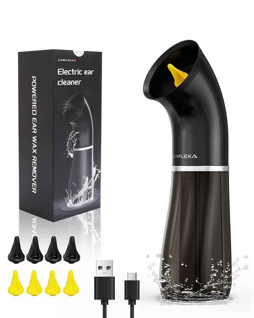 Lumiflexa Ear Wax Removal, Ear Wax Removal Kit with 250ML Dual Water Tank Design, 4 Water Pressures for Powerful Cleaning, 8 Soft Earbuds, Type-C Charging,IPX7 for Safe and Effective Earwax Flushing