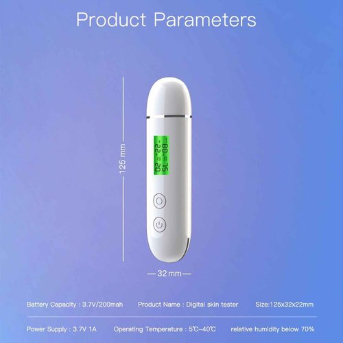 Skin Hydration Tester Skin Hydration Meter Hydration Monitor Skin Oil Content Moisture Analyzer Skin Tester Analyzer Digital LCD Display Personal Facial Skin Care Skin Tester Skin Care Tools