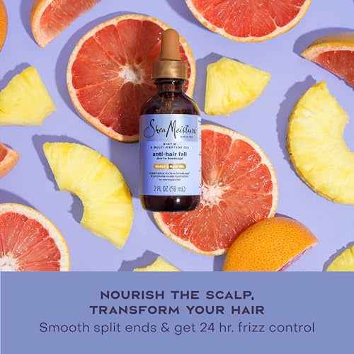 SheaMoisture Scalp & Hair Oil Anti-Hair Fall for Healthy Looking Hair and Moisturized Scalp, with Biotin & Multi-Peptide ScalpBoost Technology, 2 oz