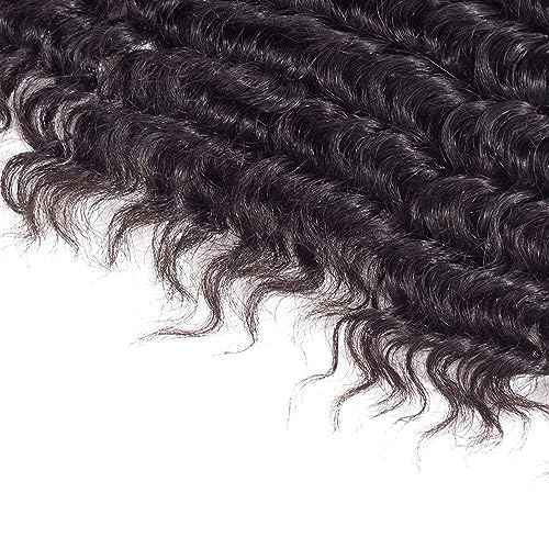 16 16 16 Inch Deep Wave Human Hair Bundles Natural Black Color Brazilain Unprocessed Virgin Hair Loose Wave Bundles Human Hair Natural Color Remy Human Hair Weave