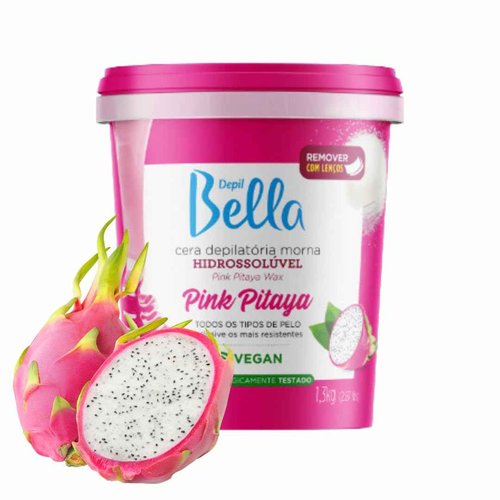 Depil Bella Brazilian Paste Full Body Sugar Wax Pink Pitaya | Hair Removal for Professional or Personal Use | 100% Natural, Vegan, Organic | For All Skin Types | 2.87lbs