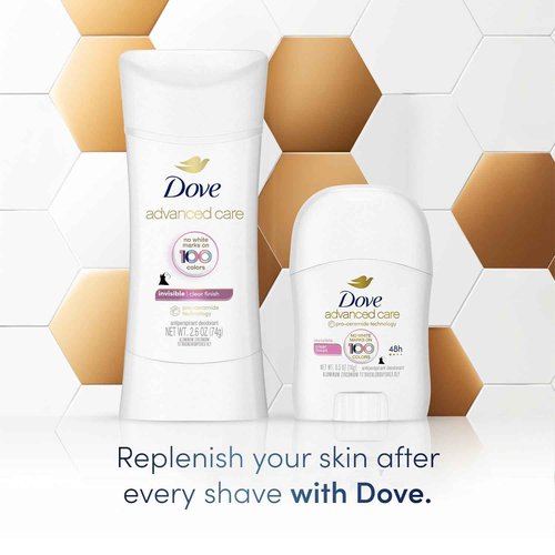 Dove Antiperspirant Deodorant for Women, Clear Finish, 2-Pack + Travel-Size – No White Marks, Pro-Ceramide Technology, Vegan & Cruelty-Free