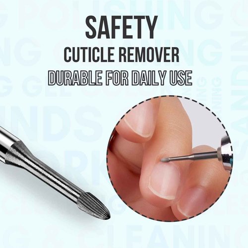 Makartt Nail Drill Bits Set 10Pcs Bundle with Safety Nail Drill Bits, Tungsten Carbide Nail Drill Bits, 3/32 inch for Acrylic Gel Nails Cuticle Manicure Pedicure