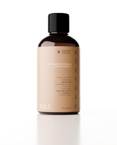 NALU Organic SOS Repair Formula Hair Conditioner. For Locks in Need of Urgent Care. Enriched with Organic Botanical Hydrosols, Protein Complex & Essential Vitamins. All Hair Types, 8 Fl Oz.