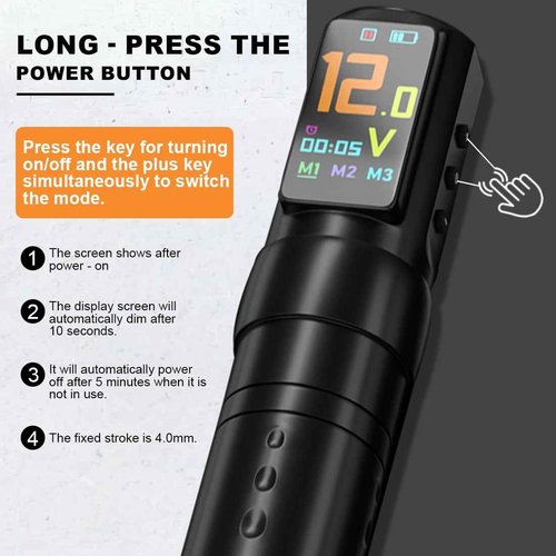OZER Wireless Tattoo Pen Set 2000mAh Tattoo Gun Kit is Suitable for Professionals to Use It Contains 20 Tattoo Ink Cartridts 8 Colorants 1 Bottle of Black Ink and One Skin Care Practice Aaccessory