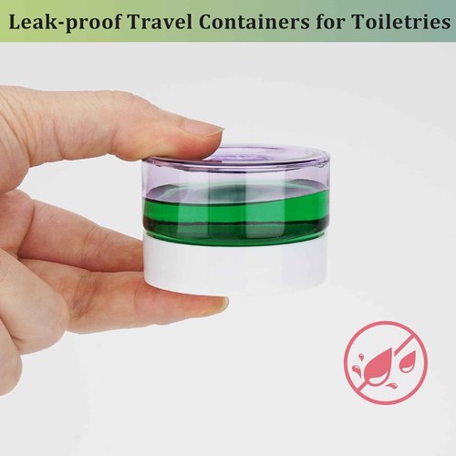 Cosywell Cream Jars for Toiletries Silicone & PP Travel Size Toiletries 8PCS TSA Approved Leak-proof Travel Size Containers Refillable Cosmetic Containers with Lid for Lotion Makeup Cosmetics