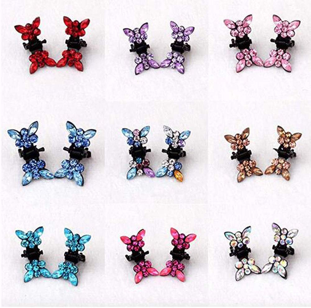 30PCS Multicolored Mini Claw Hair Clips Crystal Rhinestone Barrette Hair Claw Clip Hair Bangs Pin Hair Accessories