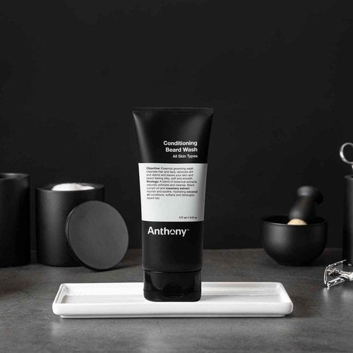 Anthony Conditioning Beard Wash, 6 Fl Oz, Contains Botanical and Rosemary Extracts, Black Currant and Coconut Oils, Cleanses, Hydrates, Softens, and Detangles Beard Hair