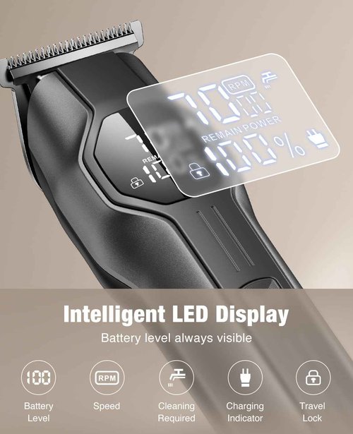 kensen Beard Trimmer for Men - 14 Piece Professional Mens Grooming Kit, Multi Groomer for Beard face Nose Ear Hair Trimmer Hair Cutting kit IPX7 Wet & Dry Use 210 Mins Shaving Gifts for Him & Father