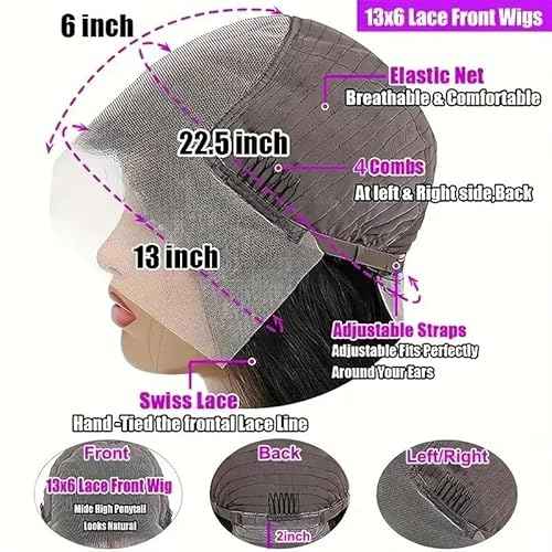 soHygge 13x6 HD Deep Wave Lace Front Wigs Human Hair Pre Plucked 200% Density Deep Curly Gluless Wigs Human Hair Lace Frontal Wigs with Baby Hair Natural Hairline 22 Inch