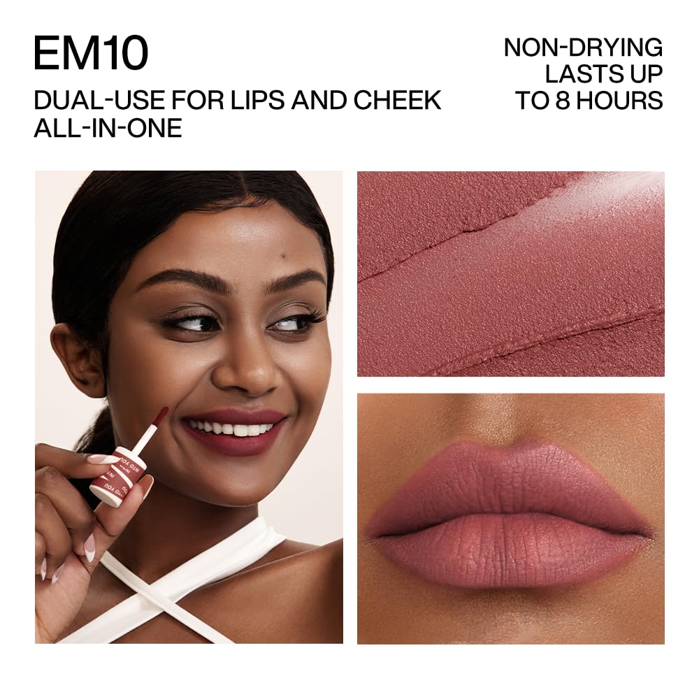 INTO YOU Matte Lipstick for Women, Matte Red Lipstick Long Lasting, Multi-Purpose for Lips and Cheek, Non-Stick Cup Not Fade Lip Stain Makeup Cosmetics Official Directly (EM10)