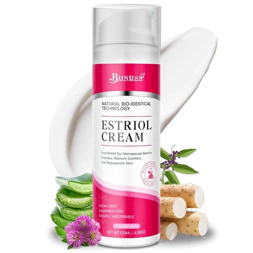 BUNUSS Estriol Face Cream for Women: Natural Bioidentical Moisturizer Cream with Wild Yam for Hormone Balance, Hydrates, Firms & Revitalizes Skin, 4.06 fl. Oz(3 Month Supply)