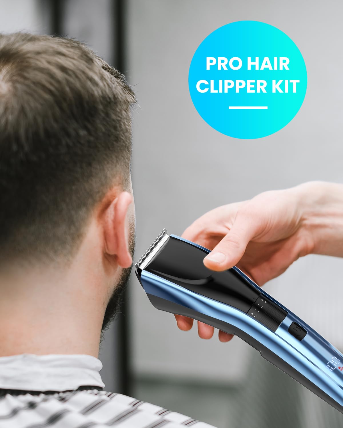 Hair Clippers for Men, Cordless Clippers for Hair Cutting Professional Mens Hair Clippers Rechargeable Hair Trimmer LED Display, 20 Adjustable Lengths