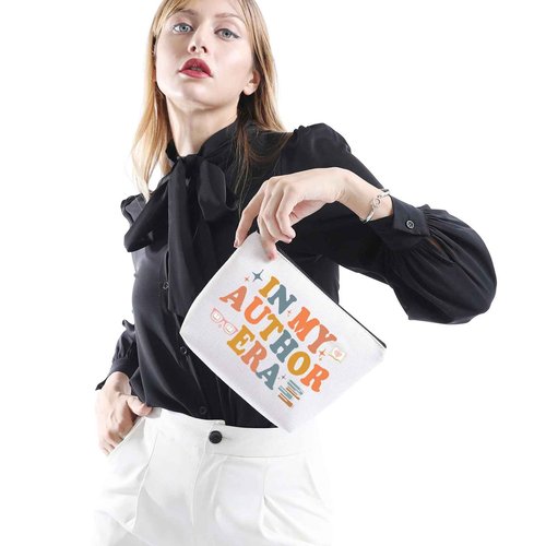 Gzrlyf Novel Writer Makeup Bag - Author Themed Gift for Women - Novelist Cosmetic Bag (In My Author)