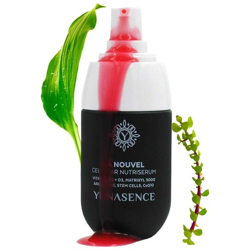 YUNASENCE LA NOUVEL Cellular Nutri Serum with Vitamin B12+D3, Matrixyl 3000, Argireline, Stem Cells & CoQ10, 1oz Antiaging, firming, lifting.