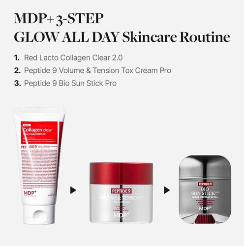 MDP+ Peptide 9 Bio Sunstick Pro | Korean Sunscreen Stick SPF 50+ | Lightweight, Non-Greasy Broad Spectrum UV Protection for Face & Body