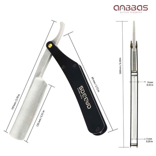 Anbbas Badger Hair Shaving Brush,Stand,Lathering Bowl,3.5oz Soap,Straight Razor with Bag and Razor Strop,7in1 Kit for Men Wet Shave
