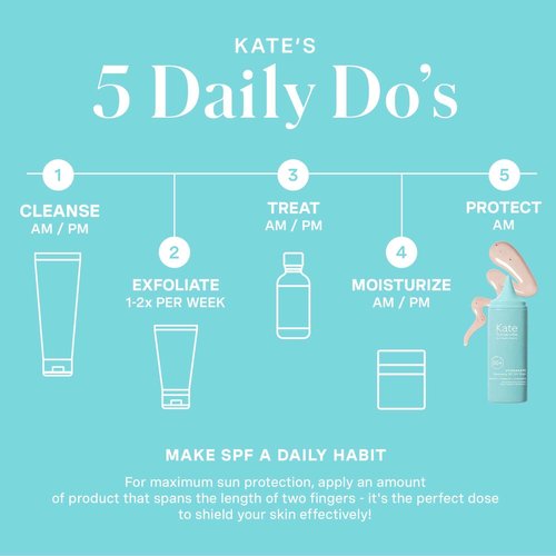 Kate Somerville HydraKate Illuminating Sunscreen Drops – Tinted SPF 50+ Mineral Sunscreen with Zinc Oxide, Moisturizing & Anti-Aging Sun Protection, 2 x 1.7 Fl Oz
