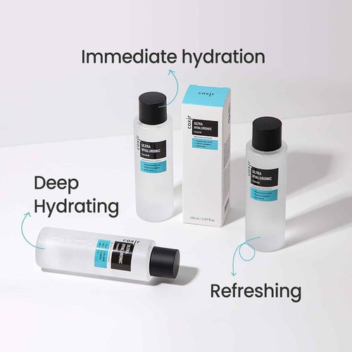 coxir Ultra HYALURONIC Acid Toner | HYDRATION-14-Complex| Hydrating, Smoothing, Calming, Moisturizing, Paraben Free, Cruelty Free, Korean Skin Care [150ml/5.07 fl.oz.] (Pack of 2)