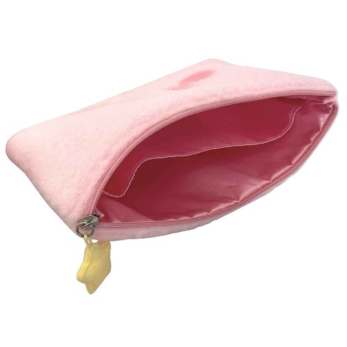 Kirby Fluffy Pouch (Smile) – 8.7 Inch Plush Cosmetic Bag, Jewelry Organizer, Travel Storage Case
