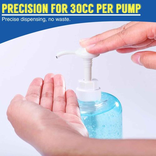 4 Pack 30cc Pump for Large Gallon Bucket, 5 Gallon Pump Dispenser 38-400, Cap Included to Avoid Dripping, with 50cm Extended Tube, Great for Shampoo, Conditioner, Soap, Laundry, Detergent, Oil & More