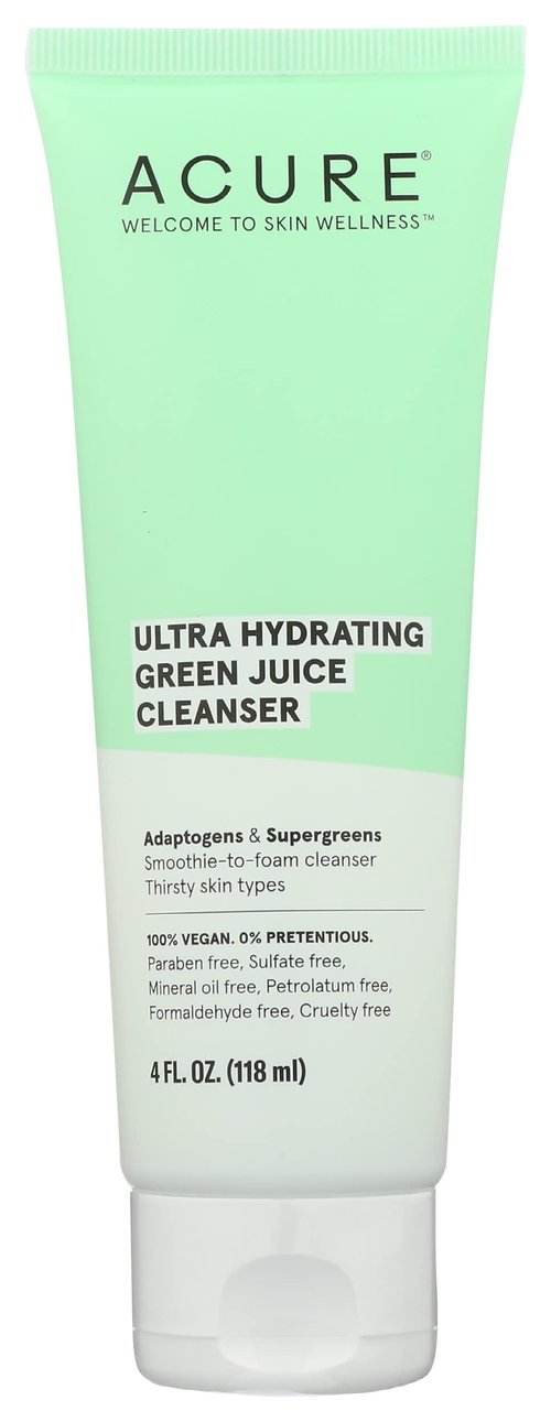 Acure Ultra Hydrating Green Juice Cleanser, Paraben Free, Vegan, 4 Fluid Ounce (Pack of 1)