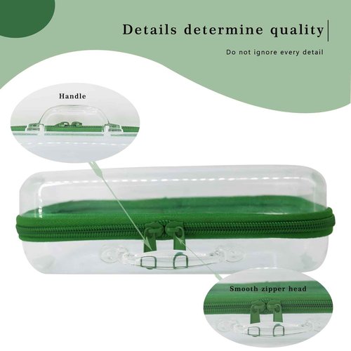 Rujorfamu 2pc Clear Hard Shell Case, Makeup & Skincare Travel Bags, Portable Zipper Organizer for Toiletries & Stationery