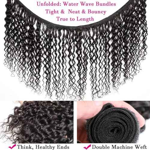 Brazilian Water Wave Bundles Human Hair 18 20 22in 10A Virgin Water Wave Human Hair Bundles for Women 100% Unprocessed Wet and Wavy Bundles