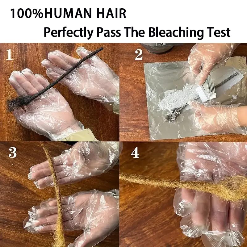 Dreadlock Extensions Human Hair 100% Human Hair for Man/Women/Kids Full Handmade Permanent Loc Extensions Can Be Dyed Bleached Curled Twisted Soft Dreadlocks (0.4cm Thickness 12 Inch 10 Strands, 1B)