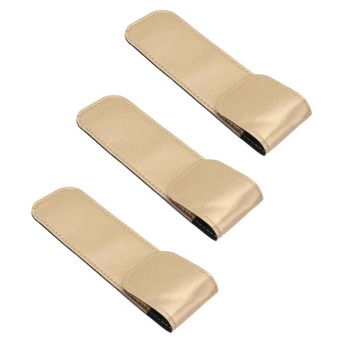 3pcs Protective Case Eyelash for False Lashes Lash Kit Leather Kit Pu Leather Covers Eyelash Grafting Tweezer Cover Pu Sleeve Golden