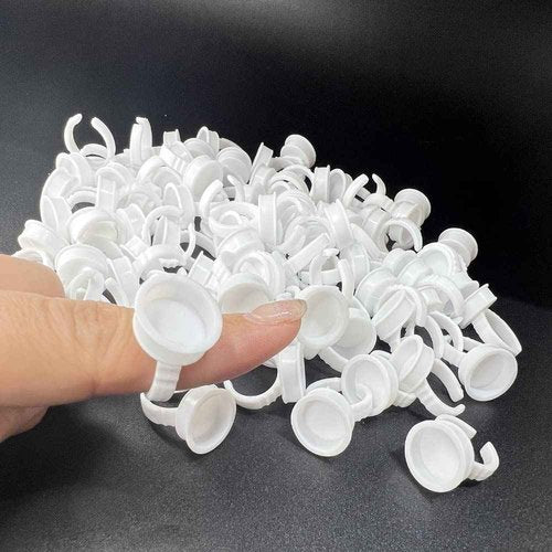 Tattoo Ink Caps Cups -100PCS Tattoo Rings Cups Disposable Tattoo Holder, Microblading Pigment Glue Rings Tattoo Ink Holder for Semi Permanent Makeup(Large)