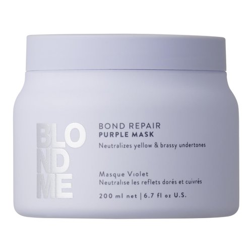 BlondMe Bond Repair Purple Mask for Blonde Hair, 6.7 Fl Oz | Neutralizes Yellow & Brassy Tones | Maintain, Refresh, & Enrich | For Moisturized, Healthy-Looking Cool-Toned Blondes