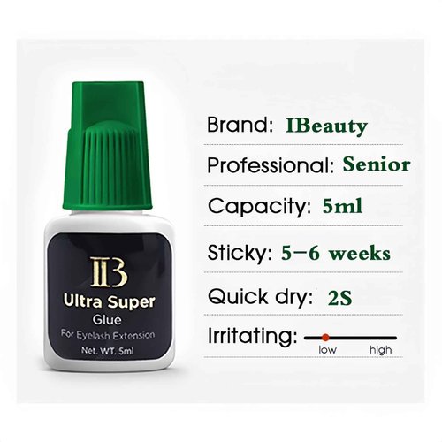 Lava Lash 1 PCS Eyelash Extensions Ibeauty Ultra Super Glue 5ml, Semi-Permanent Eyelash Extension Glue, 1-2 Sec Drying Time, Keep 5-6 Weeks