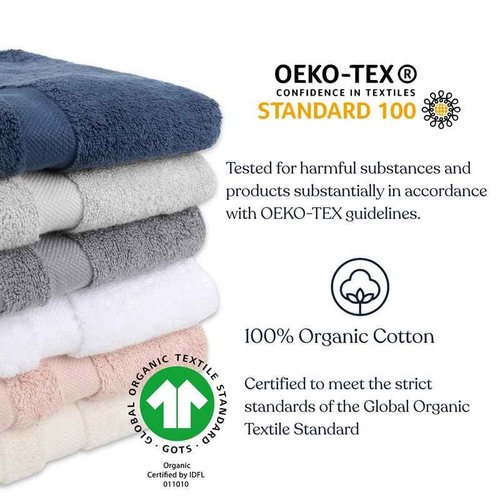 Delara Organic Cotton Luxuriously Plush Washcloths Pack of 6 | GOTS & Oeko-TEX Certified | Premium Quality Face Towels | Feather Touch Technology|650 GSM Long Staple|Soft, Quick Dry & Ultra-Absorbent