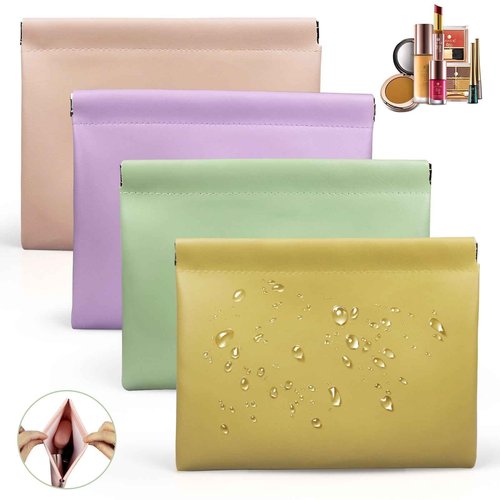 Muswelf 7.09″x5.51″ Small Pouches for Purse, 4PCS Cute Magnetic Mini Makeup Bag, Purse Organizers for Inside Large Storages, Organize Cosmetic, Lipstick, Jewelry,Coins in Women's Handbag