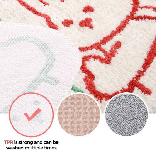 Dailylike Bath Rug, 24x17in Thick Extra Soft Plush Absorbent Durable Rubber Backing Non Slip Bathroom Rugs, Bath mat Machine Washable, Bathroom Rug for Bathtub, Bath, and Shower Floor - My Buddy