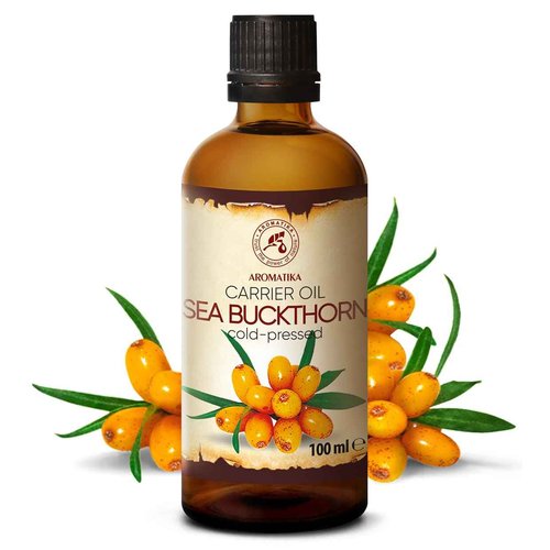 Sea Buckthorn Oil 3.4 Fl Oz - Pure & Natural - Hippophae Rhamnoides - Carrier Oil for Essential Oils - Base Oil for Nails - Hair - Face & Body Care