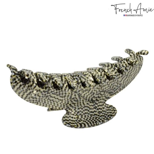 French Amie Contour Opera Large 4 ¾” Handmade Cellulose Jaw Hair Claw Clips for Thick Hair Women Hair Accessories