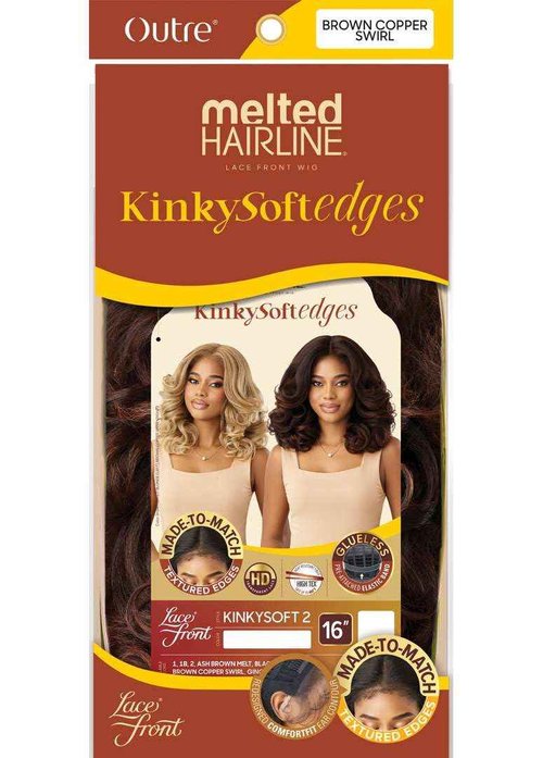 Outre Melted Hairline - Kinky Soft Edges - Kinky Soft 2 (BROWN COPPER SWIRL)