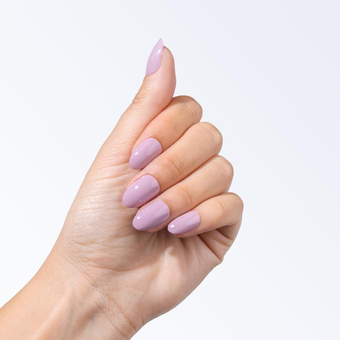 Signet Press On Nails - Lavender | Long Lasting Short Almond Nail Manicure Kit - Easy to Apply - Nail Kit Includes 24 Nails in 12 Sizes, Nail Glue, Adhesive Gel Tabs, Nail File, & Cuticle Stick