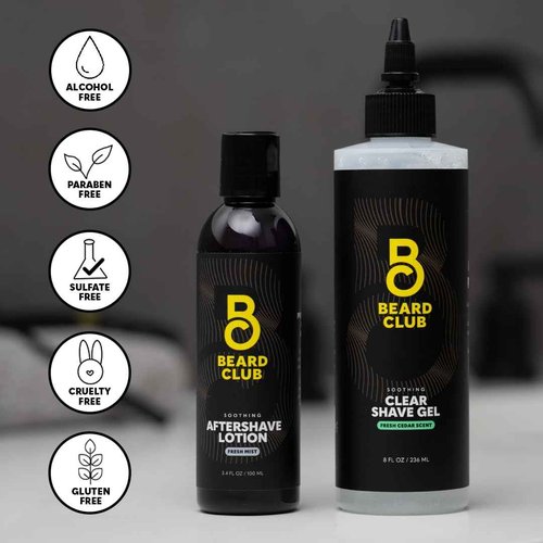 Beard Club Straight Razor for Men, Shaving Gel & Aftershave for Men – Hydrating Mens Shave Cream, Soothing After Shave Lotion & Navajas Para Barbero - Barber Straight Edge Razor Kit - Gift Kit