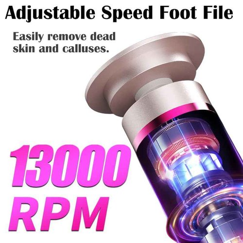 Ideal Swan 2 in 1 Electric Feet Callus Remove, Professional Speed Foot File Pedicure Tools, Gray 9 Adjustable Speeds Electric Foot Callus Remover for Cracked, or Tough Skin and Calluses(Gray)
